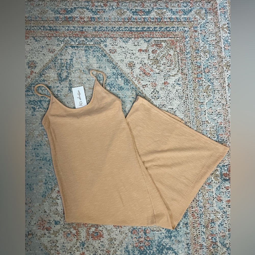 12th Tribe Womens Ribbed Slip Dress With Slit Size Medium